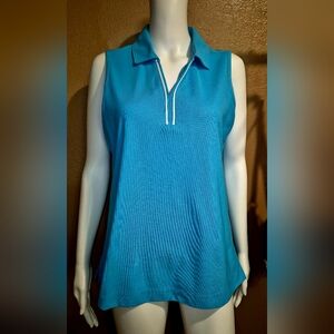 Pebble Beach Blue Polo Tank Top Relaxed Fit. Size LG
